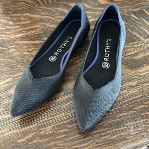 Rothy’s black point toe flats. Worn twice.